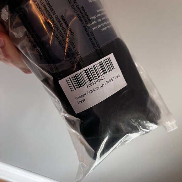 Girls Knee high Socks Black Size 5-7 yrs 6 Pack NEW - Picture 3 of 4